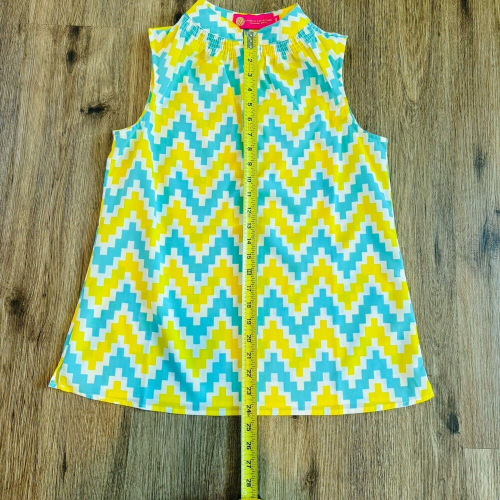 Macbeth Collection by Margaret Josephs Sleeveless Chevron Tank Top Shirt Sz S - Picture 3 of 5
